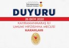 İL UMUMİ HIFZISSIHHA MECLİS KARARI