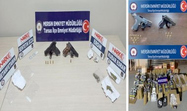 Tarsus’taki Asayiş  Uygulamalarında El Bombası  Ve Tabanca Ele Geçirildi