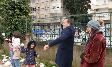 Yenişehir Belediyesi çocuklara kar sevinci yaşattı