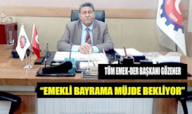 TÜM EMEKDER BAŞKANI GÖZENER: EMEKLİ BAYRAMA MÜJDE BEKLİYOR