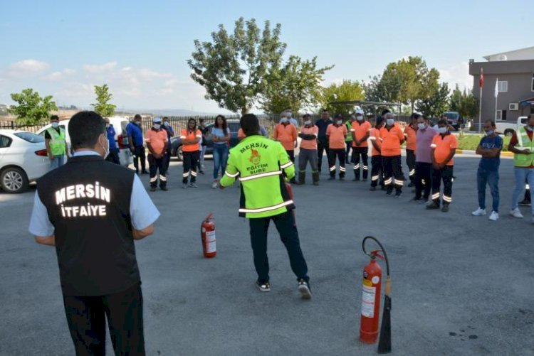 Mersin Büyükşehir Personeline Tatbikatlı Yangın Eğitimi